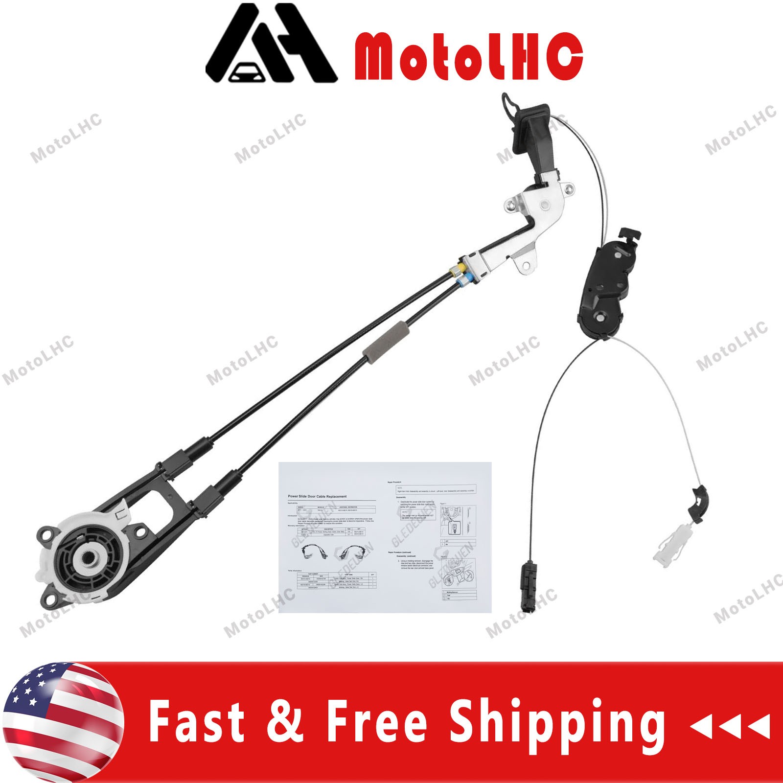 For 2011-2020 Toyota Sienna Pair Power Sliding Door Cable Assembly Right