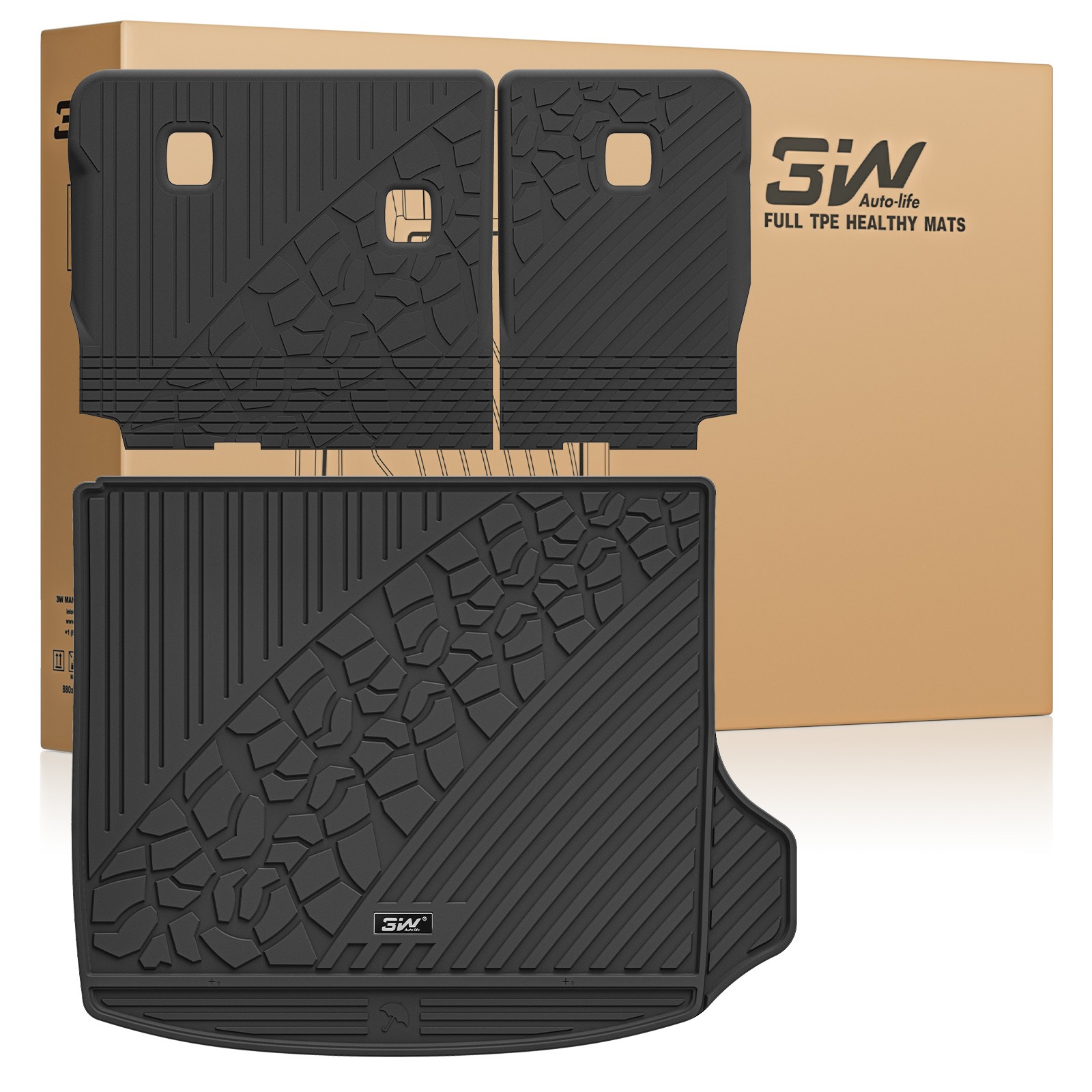 3W Cargo Mat & Backrest Mat for 2022-2026 Jeep Grand Cherokee Accessories 5-Seat