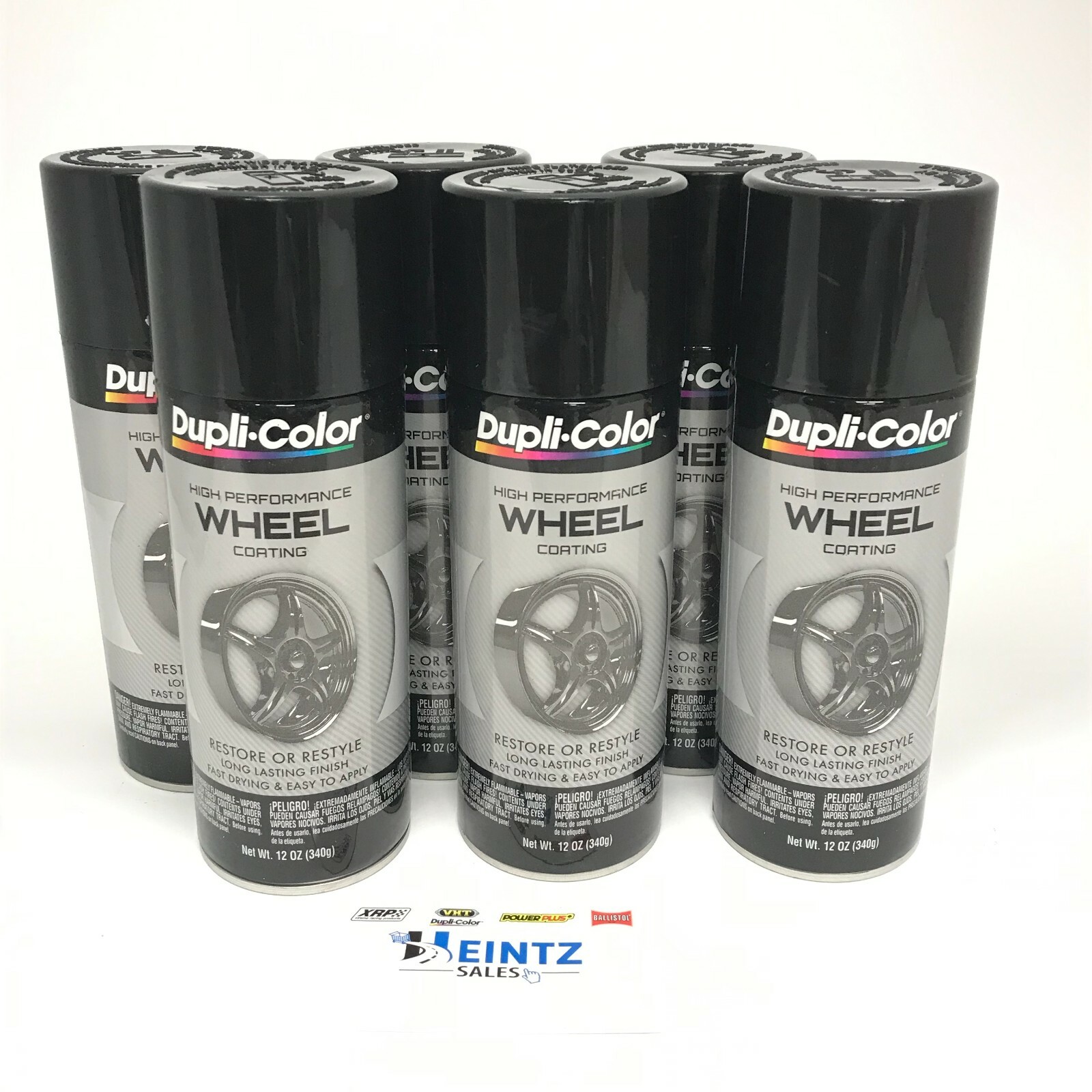 Duplicolor HWP108-6 Pack High Performance Wheel Coating Gloss Black color – 12oz