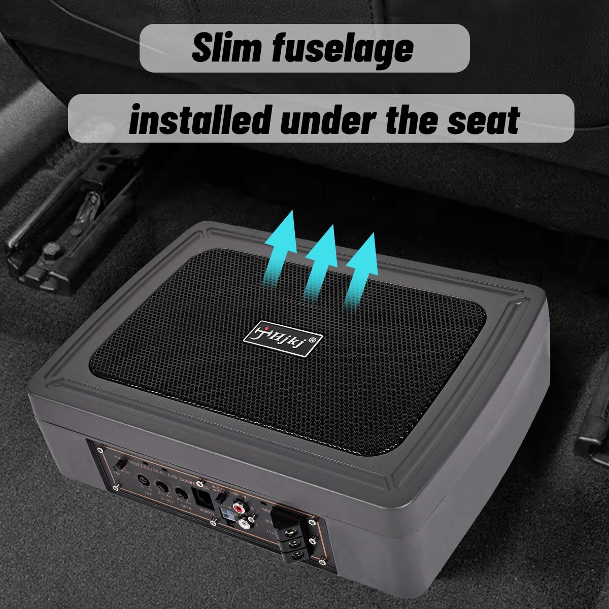 1200W Car Subwoofer Active Underseat Bass Box Audio Speaker Amplifier + Cables