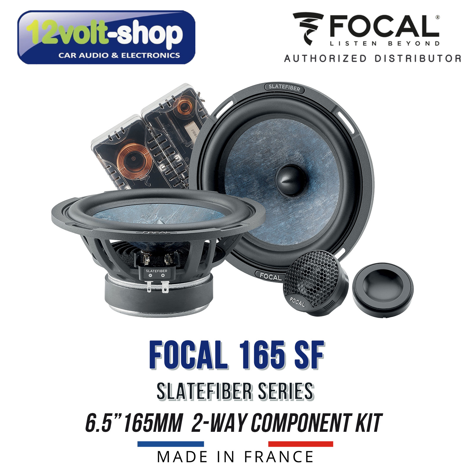 FOCAL 165 SF -NEW Slatefiber cone 6.5’’ 2-way component speaker kit; 80W RMS; 4Ω