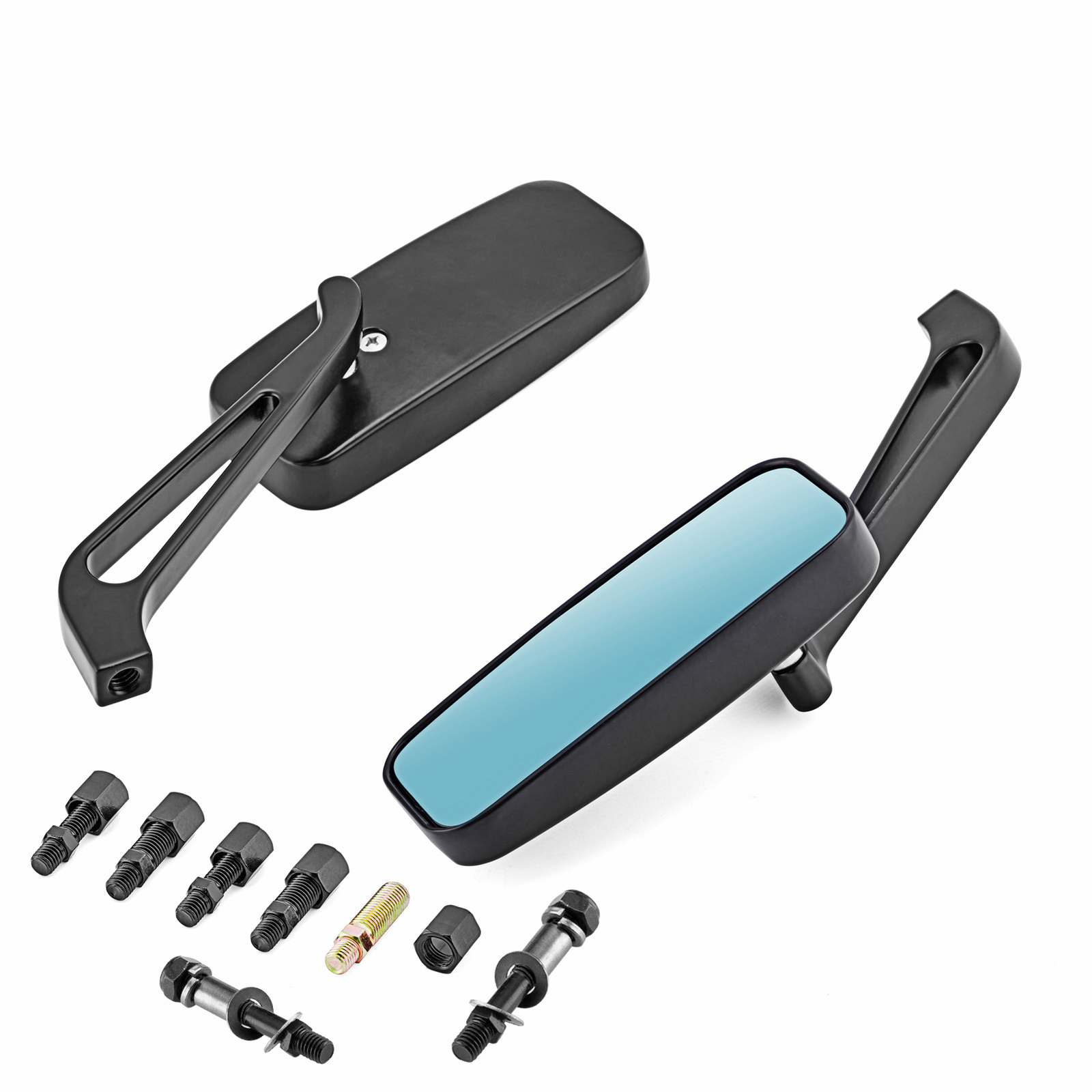 MOFUN Rectangle Black Rear-View Mirrors For Harley Road Glide TOURING Road King