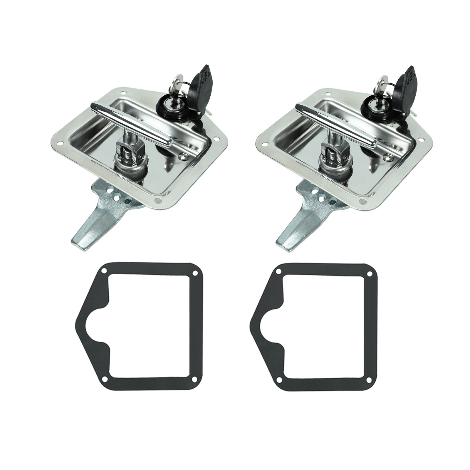 2PCS 4.88″ x 4.75″ Stainless Steel Truck Tool Box Replacement T-Handle Latch