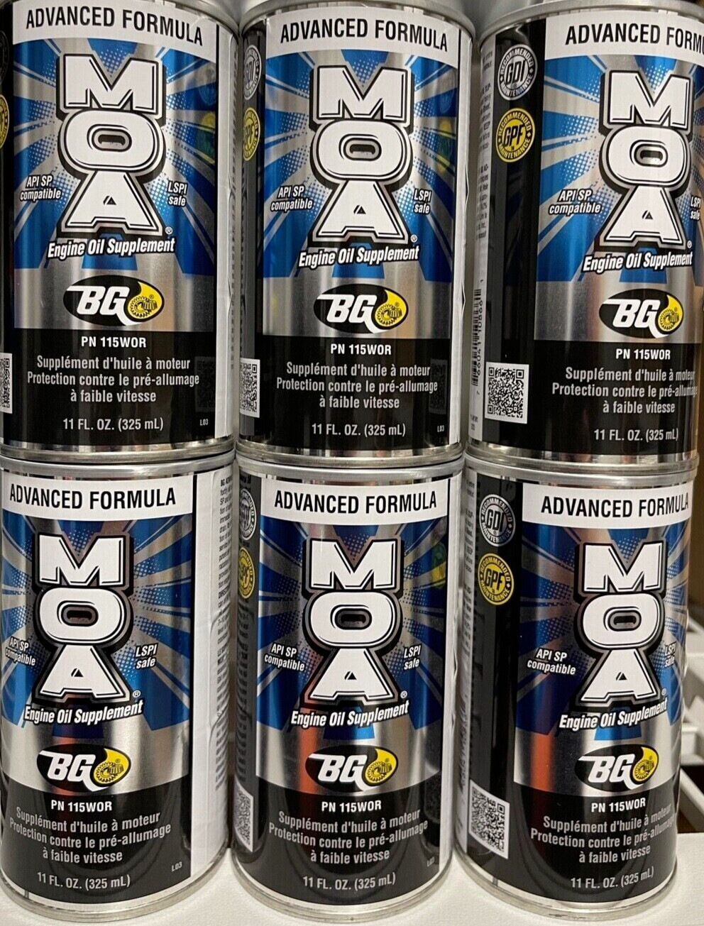 BG MOA Advance Formula Engine Oil Supplement 11oz Can 115 Free Shipping 6 Pack