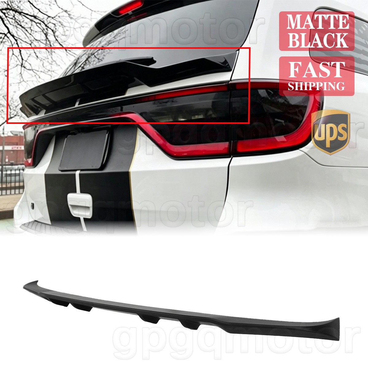 For Dodge Durango GT R/T SRT 2011-2026 Matte Black Rear Mid Wing Trunk Spoilers