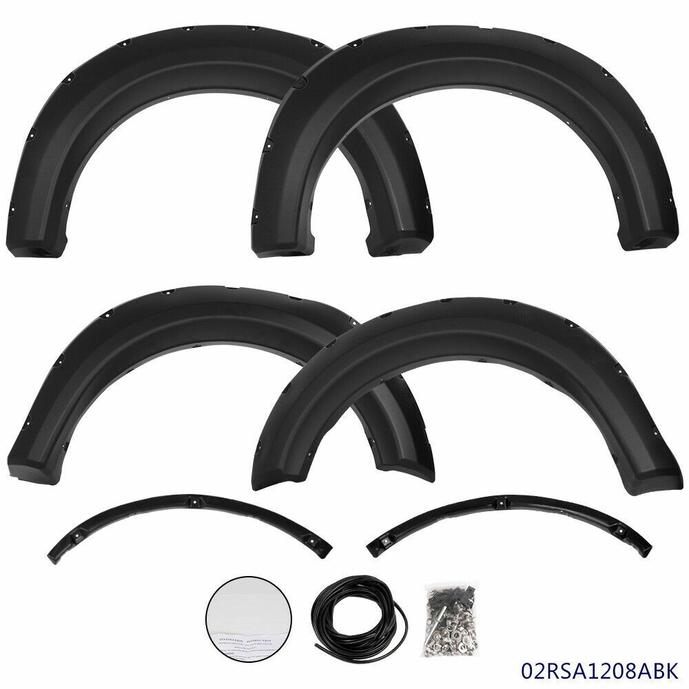 4PCS Front & Rear Wheel Cover Fender Flares Fit For 2009-2014 FORD F150 Offroad