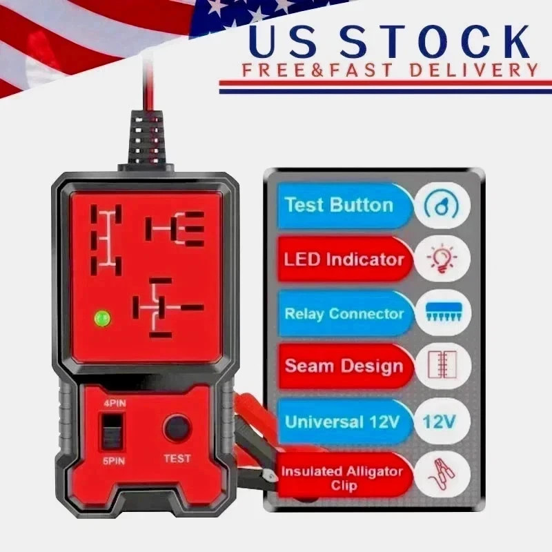 New Automotive Electronic Relay Car Relay Tester Universal 12 V LED Indicator