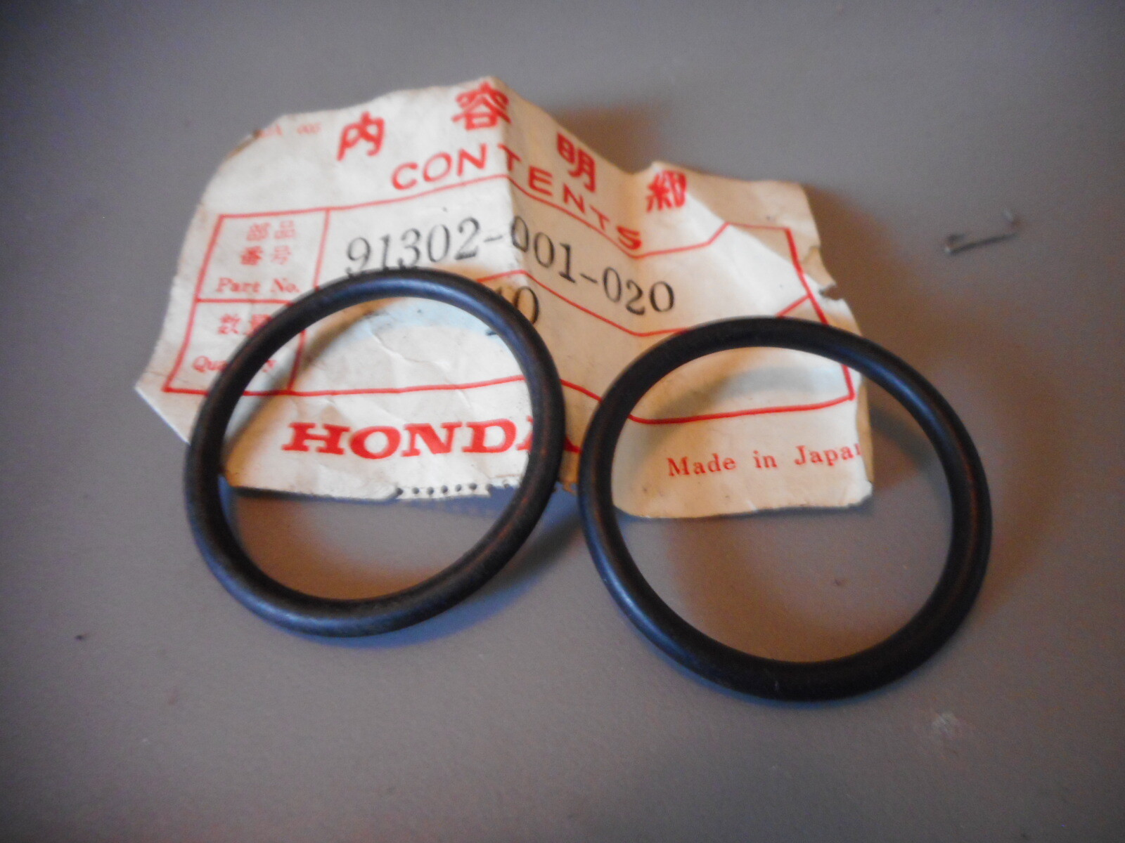 NOS HONDA ATC70 CB750K CT70 Z50A OEM QTY2 Pair of Factory O-Ring 91302-001-020