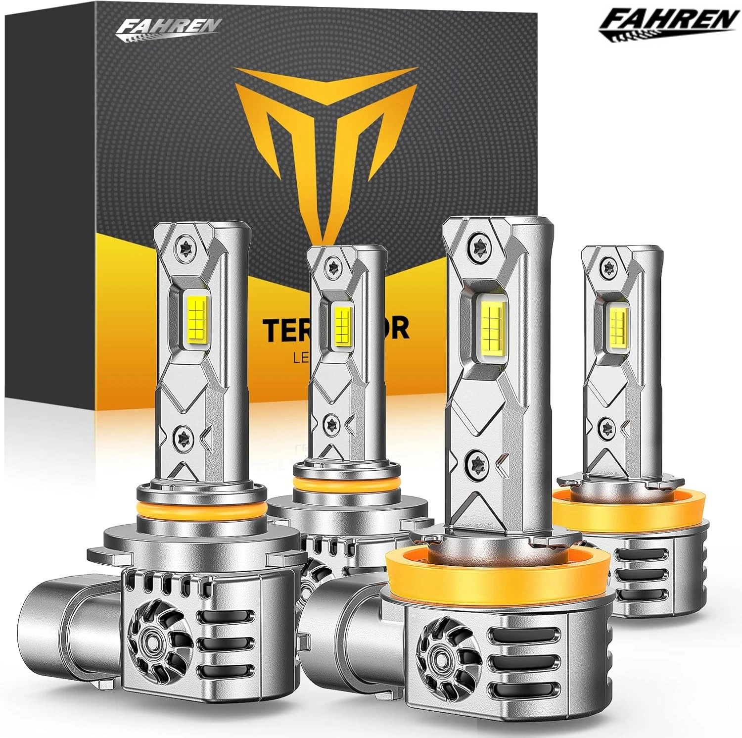 Fahren H11/H9+9005/HB3 LED Headlight Hi/Low/Fog Bulb 180000LM 1800% Ultra Bright
