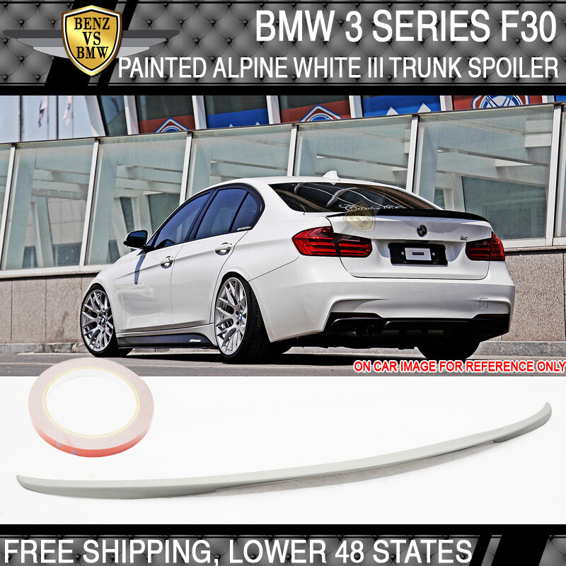 Fits 12-18 BMW 3-Series F30 Rear Trunk Spoiler Painted Alpine White III #300
