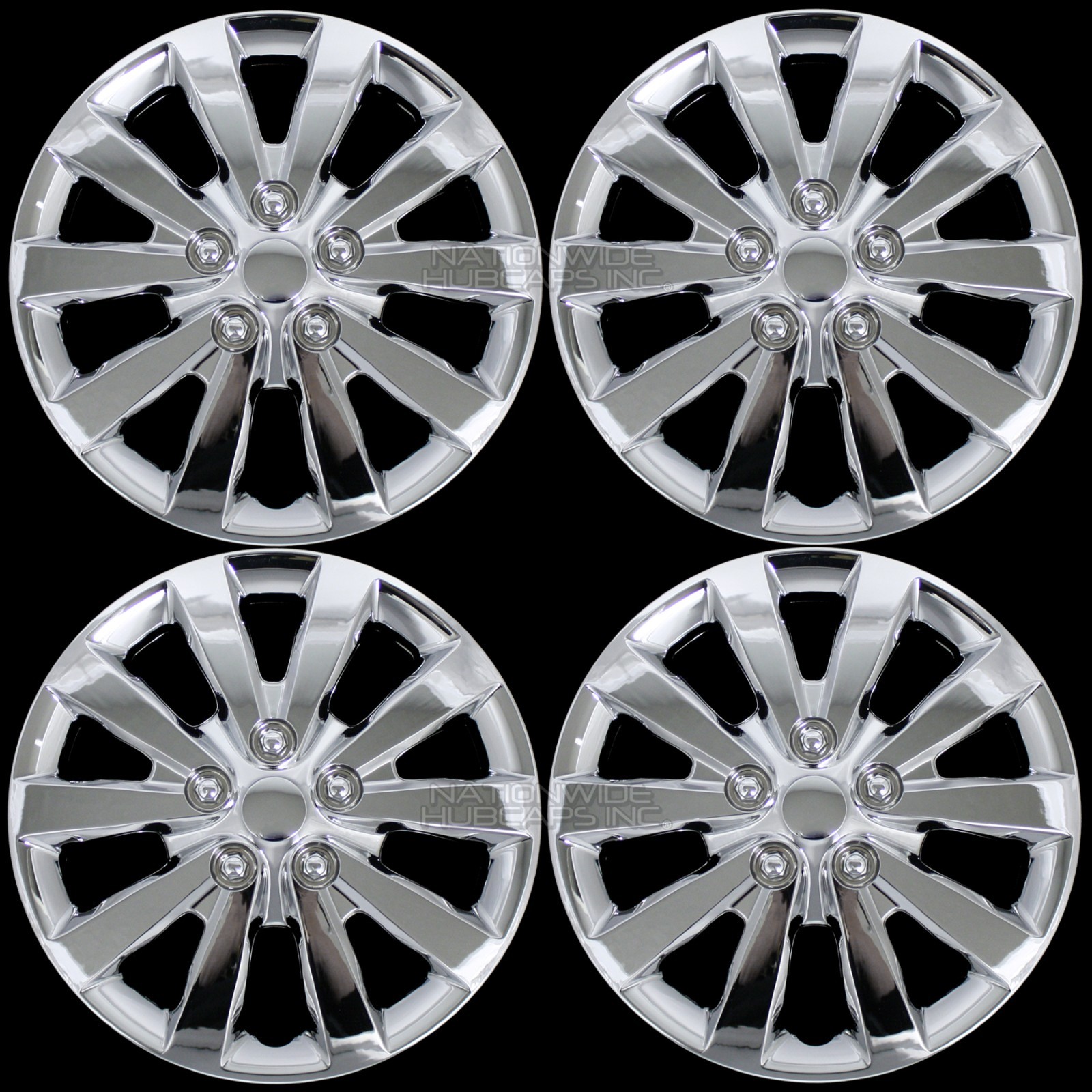 16″ Set of 4 Chrome Wheel Covers Snap On Full Hub Caps fit R16 Tire & Steel Rim