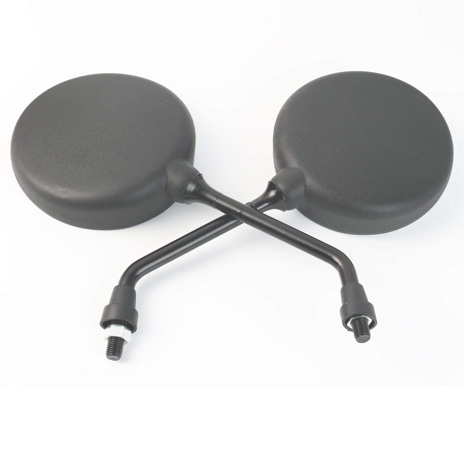 2PCS Universal Black Round Motorcycle Rear View Mirror For Honda Kawasaki Suzuki