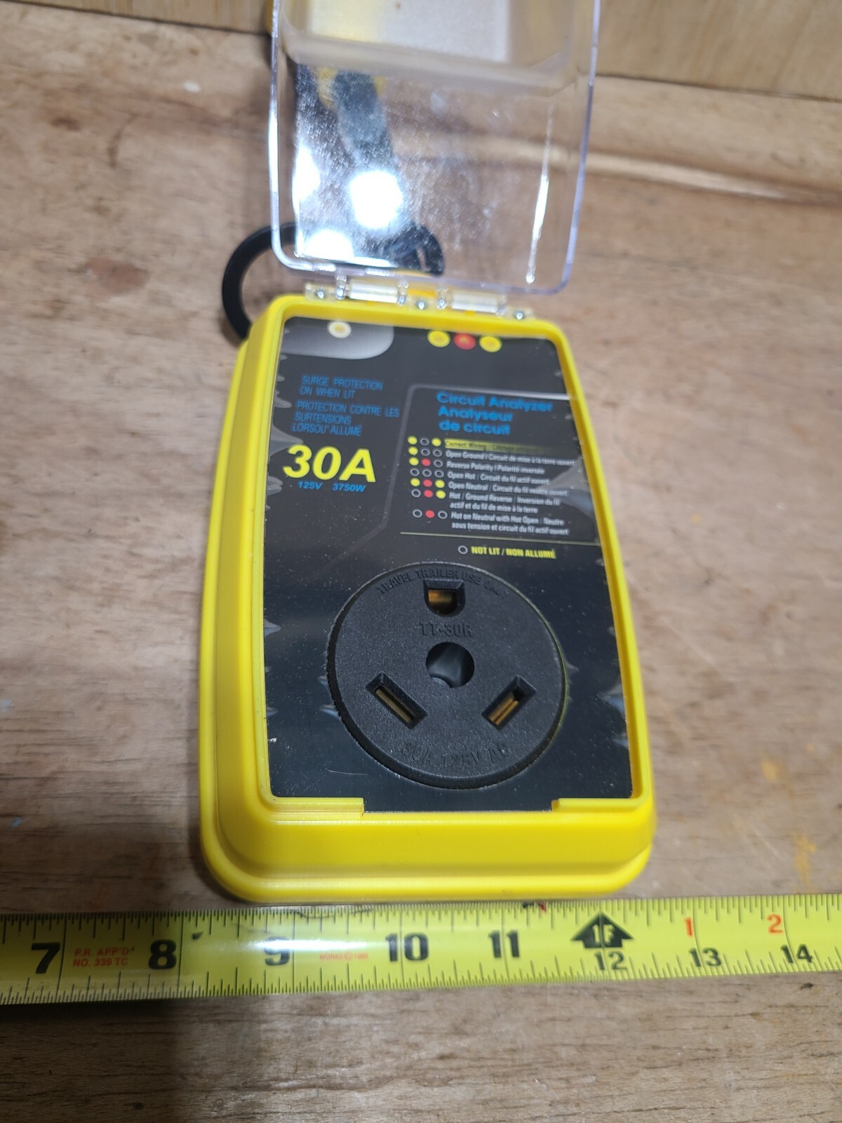 30A Circuit Analyzer with Surge Protection 125V 3750W XCTSP30-A for RV 2100J
