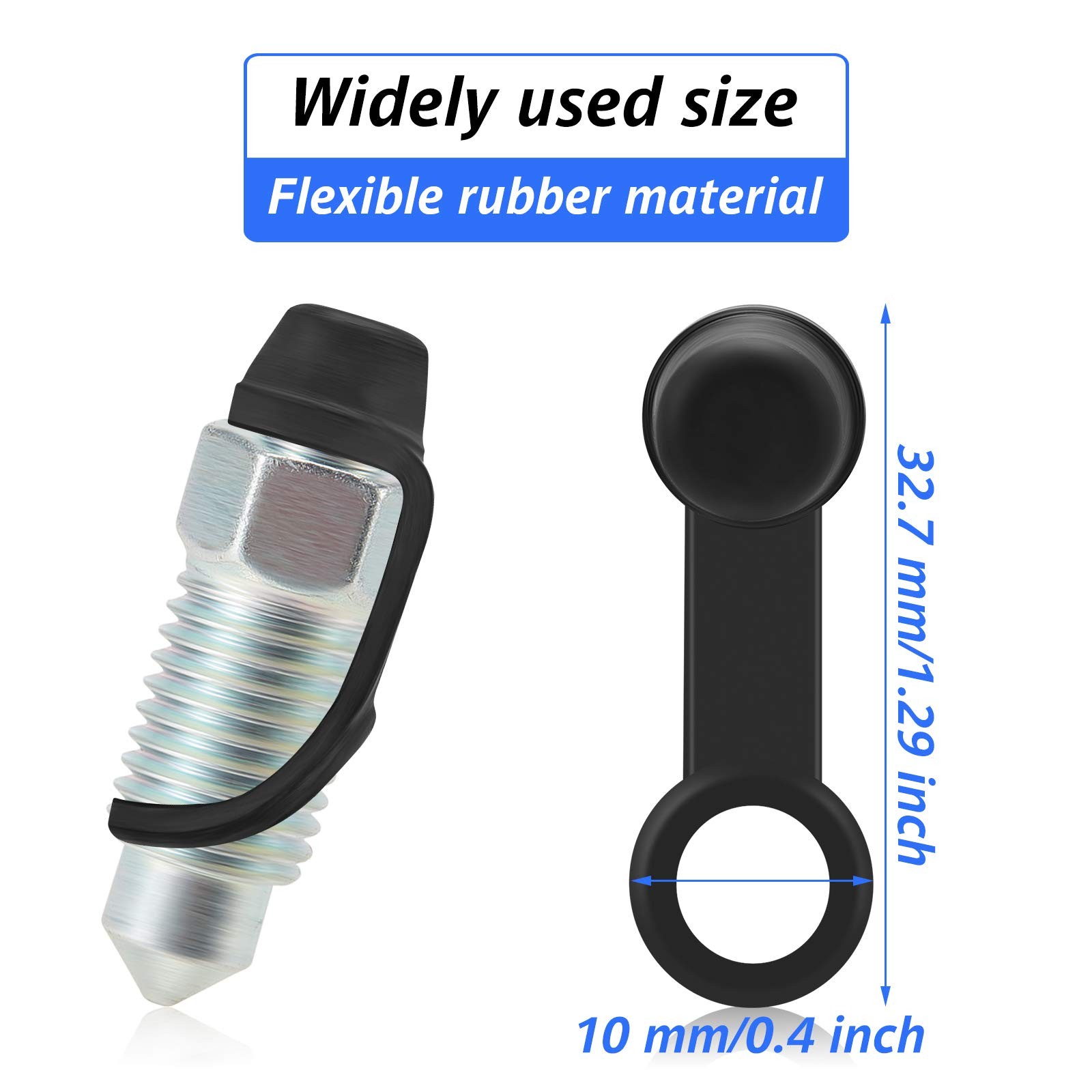 Frienda 50 Pack Brake Bleeder Cap Small Automotive 0.4 inches, black