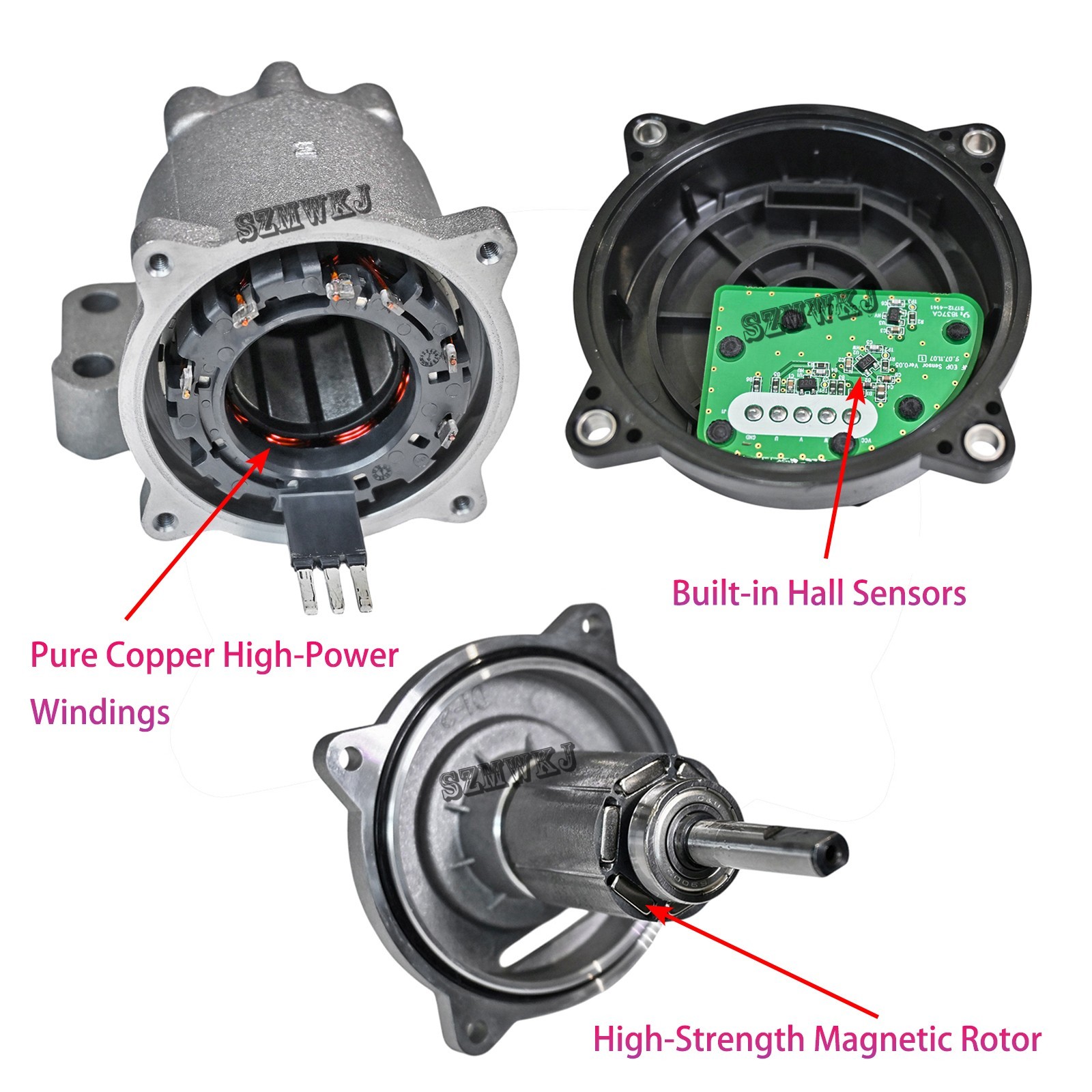 DC 12V High-Magnetic Brushless Gerotor Oil Pump 2.5Mpa Hydraulic Oil Circulation