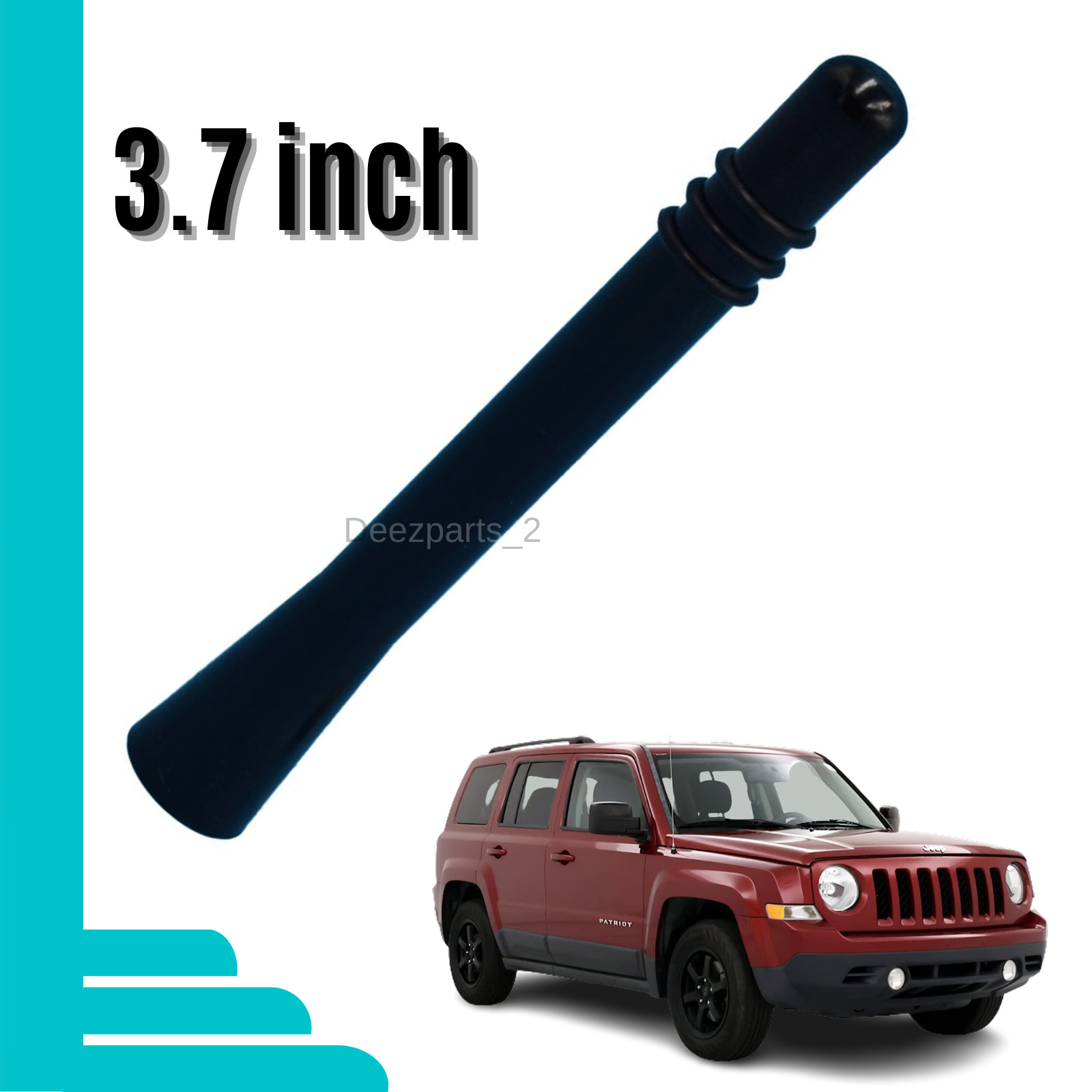 3.7 Inch Replacement Antenna Black for Jeep Patriot 2007-2017