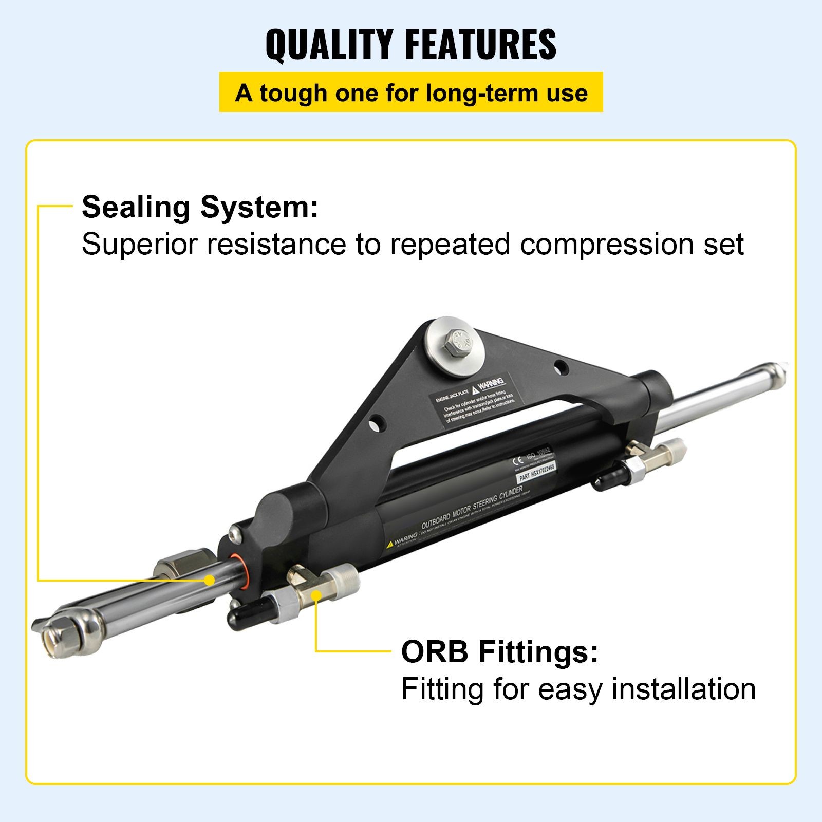 HC4645H Front Mount Hydraulic Steering Cylinder for Up to 150HP Boats