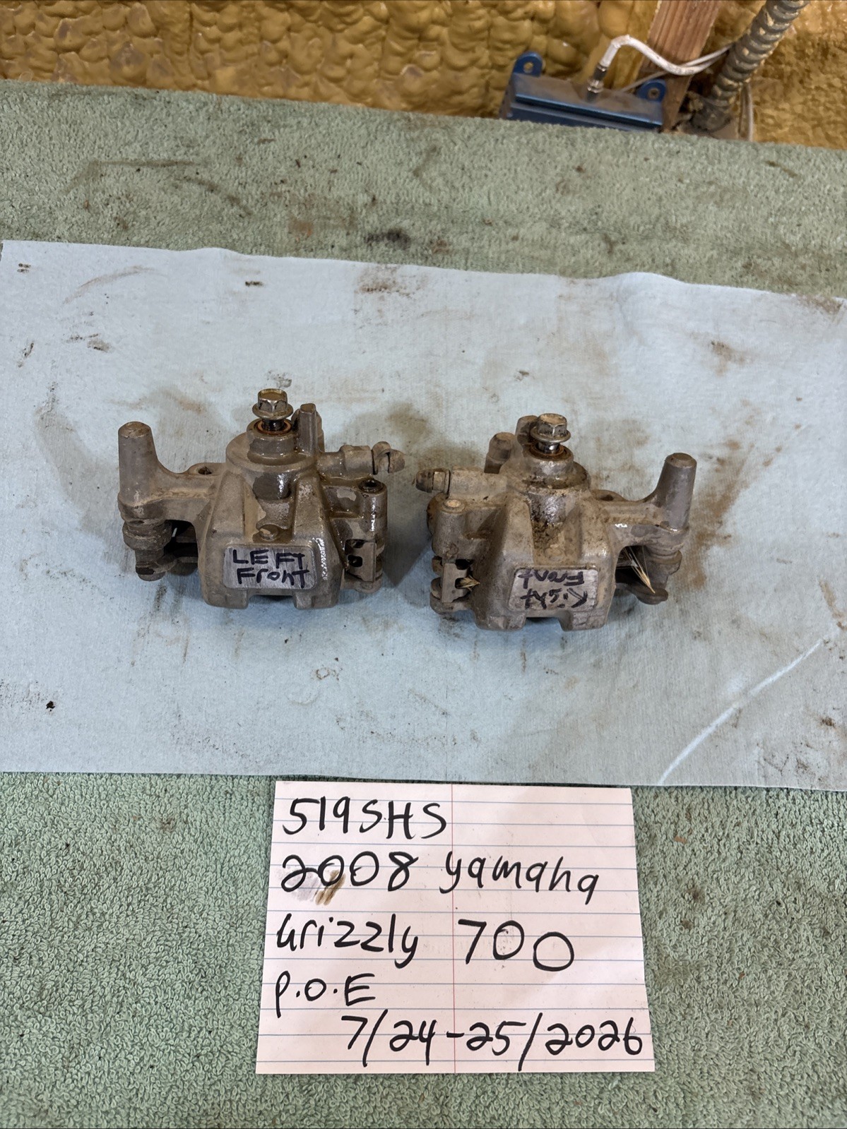 2008 Yamaha Grizzly 700 Front Right Left Brake Calipers 519