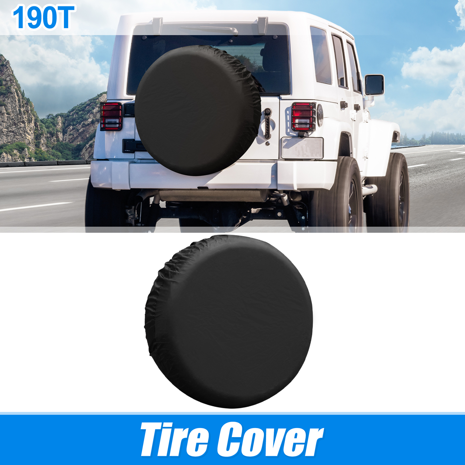 Universal Spare Tire Cover Fit Wheel Diameter 14 Inch for Trailer RV Trucks SUV