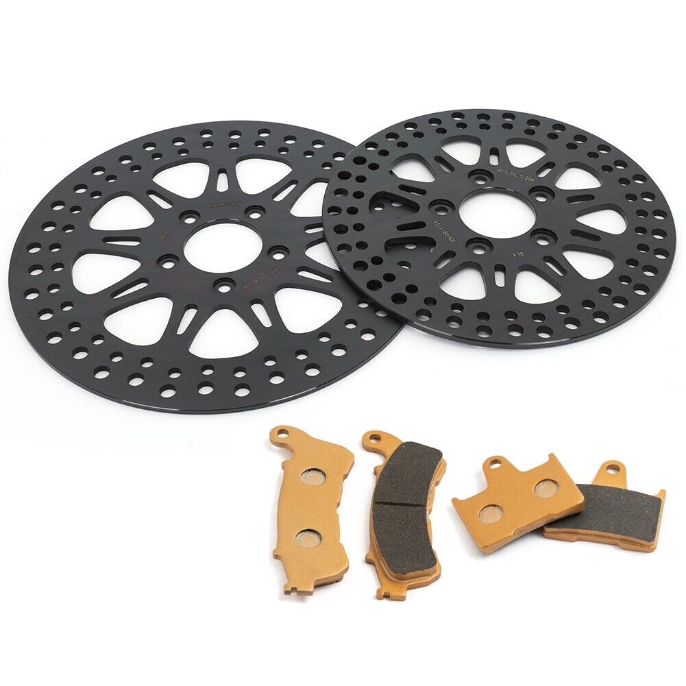 Front Rear Brake Rotors Pads for Harley Sportster XL883 XL1200 Iron Custom 14-20