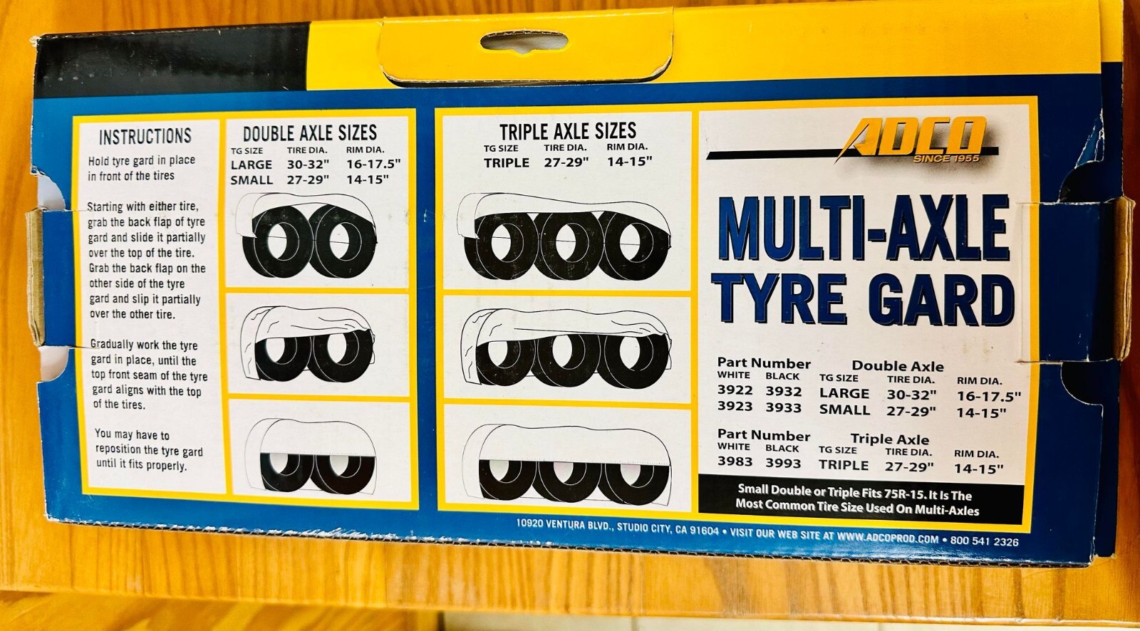ADCO 3983 TRIPLE AXLE TRAILER STANDARD TYRE GARD 27″-29″ WHITE