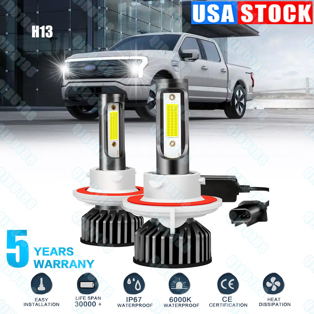 2x 6500K H13 9008 LED Headlight Bulbs High & Low Beam for Ford F 150 2004-2014