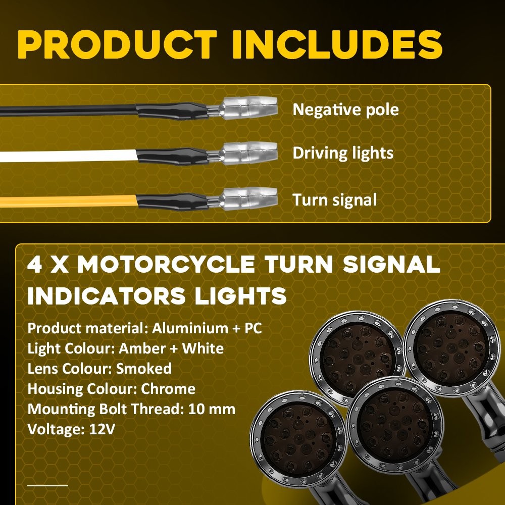 4x Motorcycle LED Turn Signal Blinker Light For Honda Shadow Aero 1100 VT1100C3