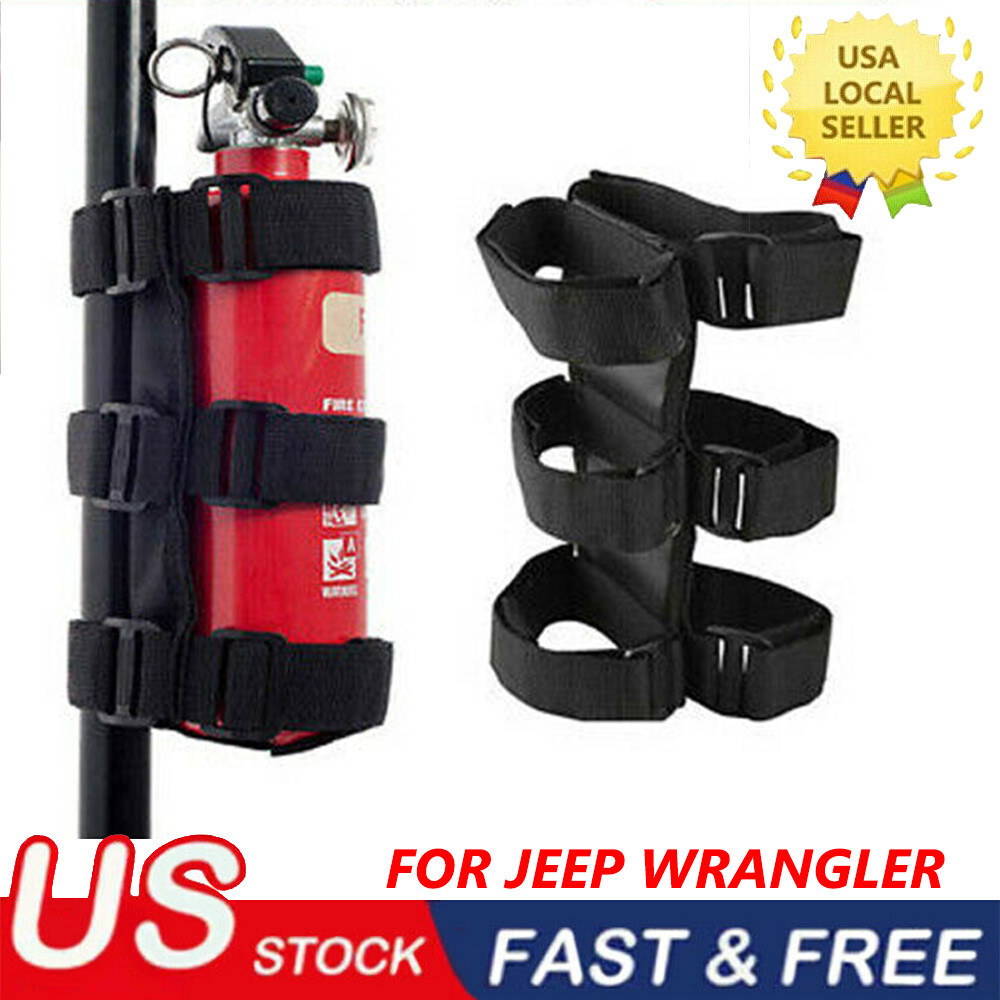 Car Roll Bar Fire Extinguisher Holder Adjustable Bracket Mount for Jeep Wrangler