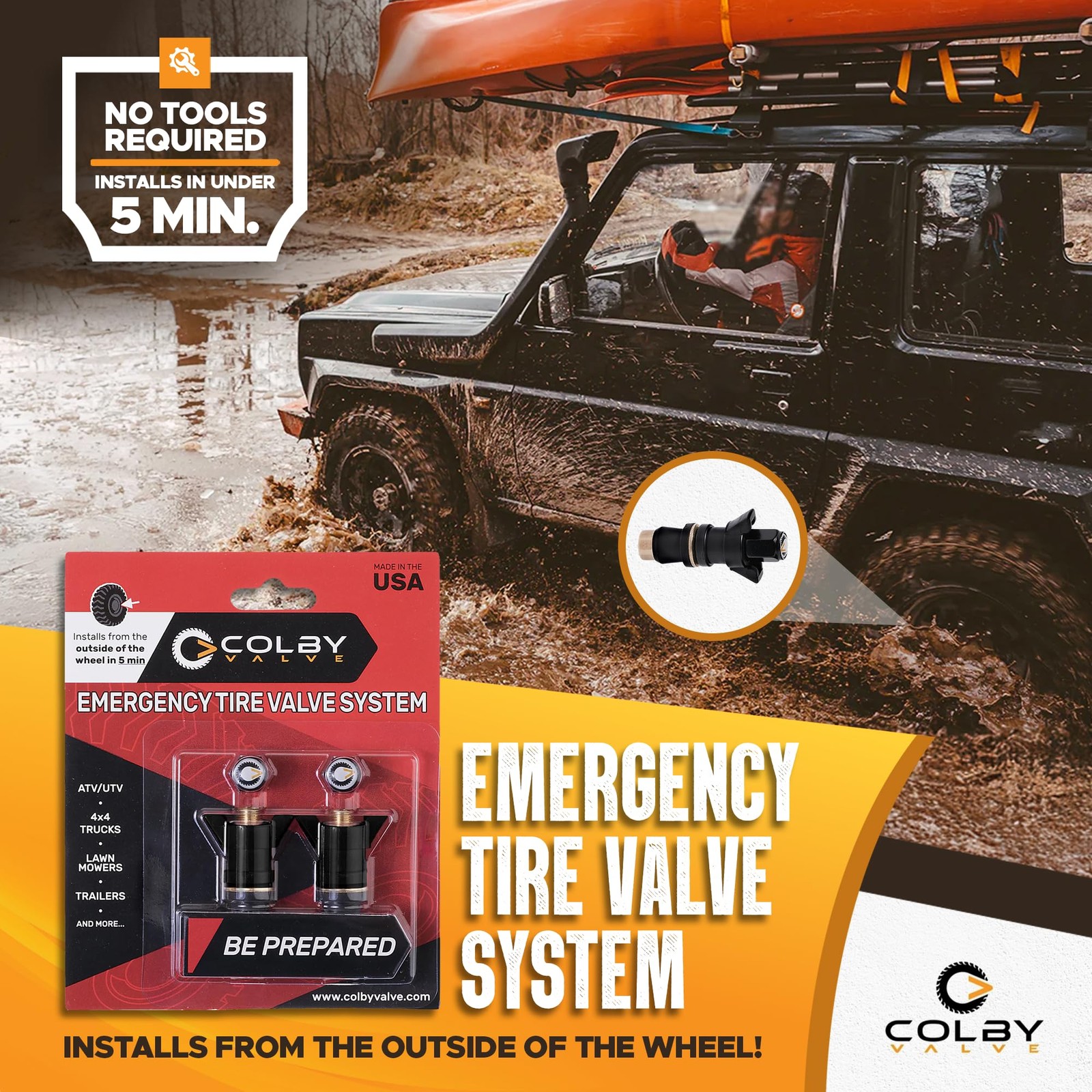 Emergency Valve Stem Replacement Kit for Tubeless Tires – No Tools Needed
