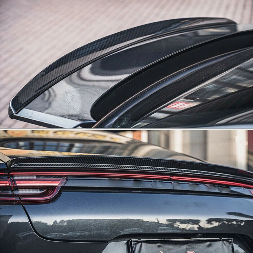 For Porsche Panamera 971 2017-2023 Real Carbon Fiber Rear Trunk Spoiler Wing Lip