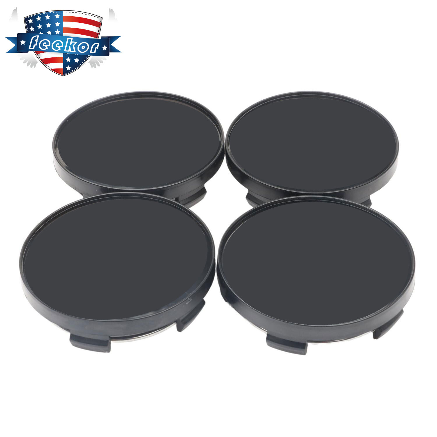 4x Black 59mm Dia 5 Clips Wheel Tyre Center Hub Caps Cover for Car Auto