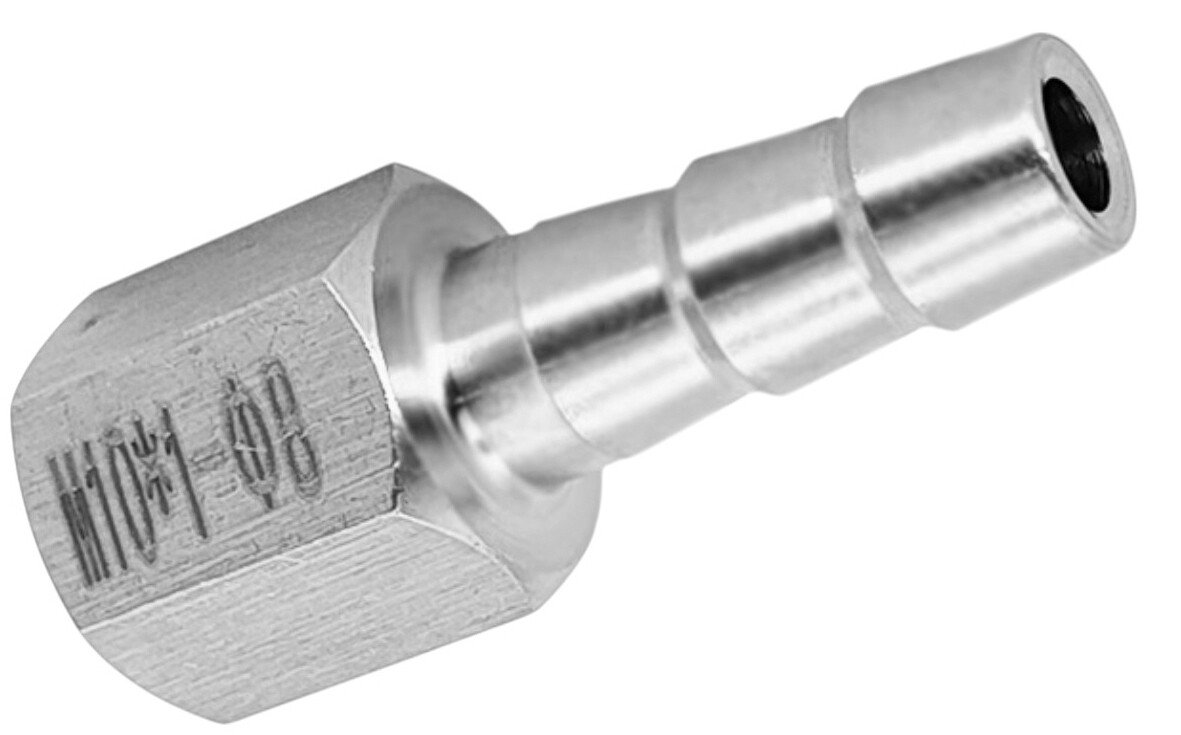 M8x1.0 FEMALE to BARB OD 10mm / 0.4″ Stainless Tail Adaptor Hose Connector