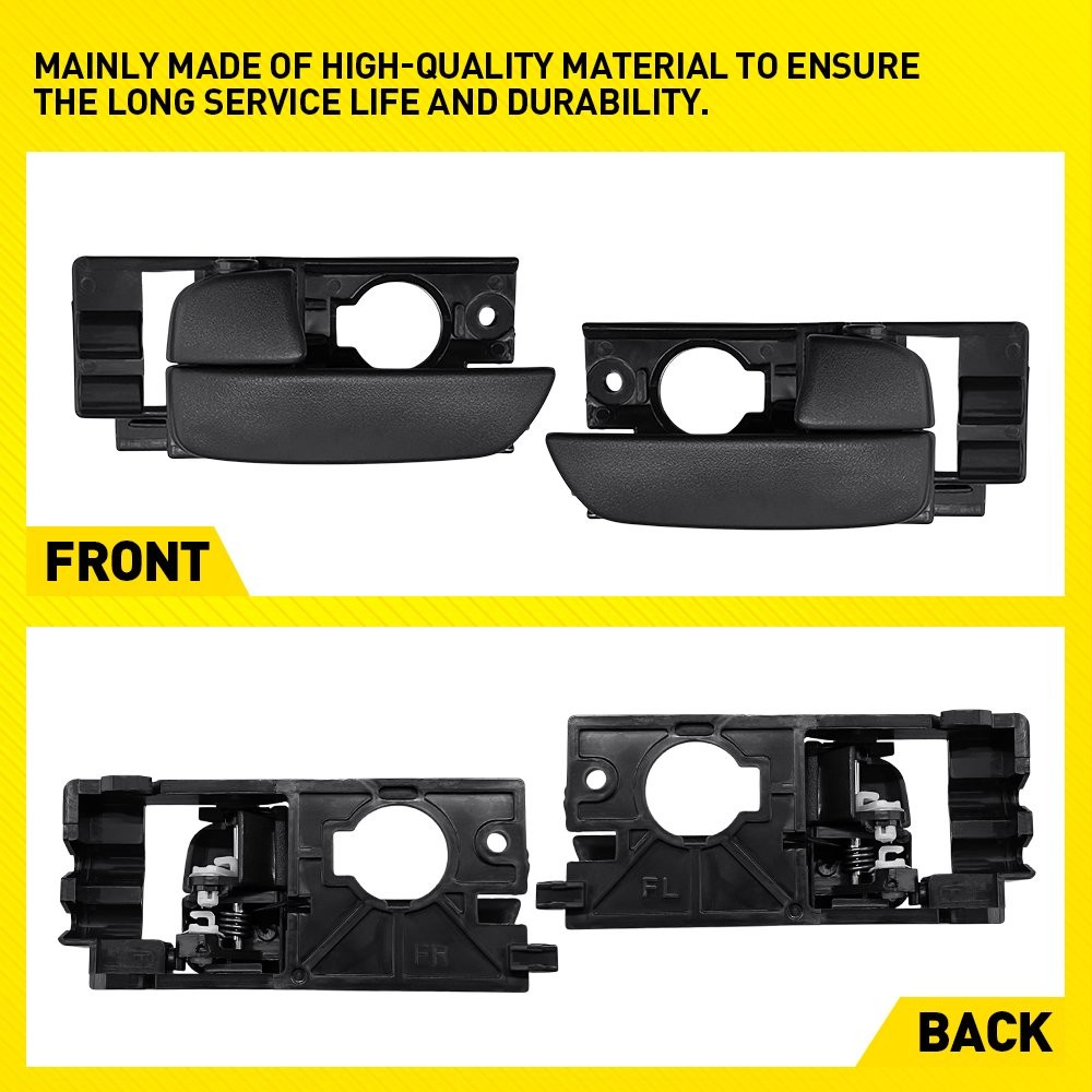 2Pcs Front Interior Door Handles Black For 06-2011 Hyundai Accent LH & RH 2-20x