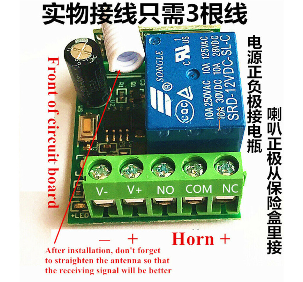 Universal Wireless Auto Truck Car SUV Refit Steering Wheel Horn Button Kit 12V