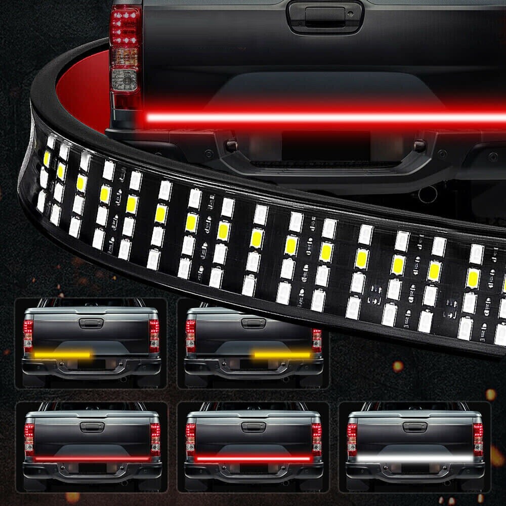 60” For Ram Accessories 4Rows 6Functions Cab LED Strip Rear Tailgate Light Bar