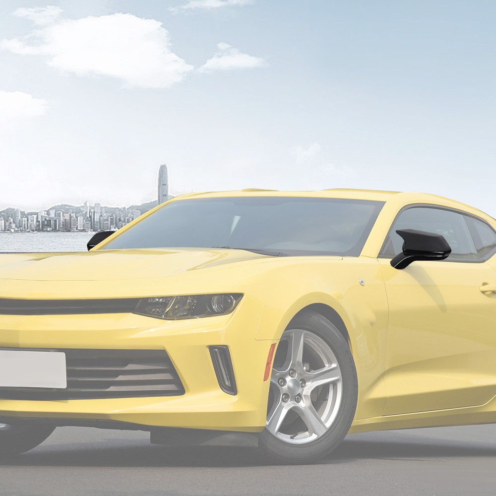 ? Gloss Black Look Rearview Mirror Cover Caps Overlay for 16-23 Chevy Camaro