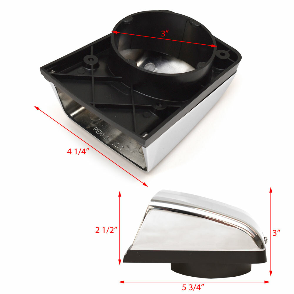 Perko Boat Cowl Ventillator 1312DP0CHR | 4 3/8 x 5 3/4 Inch