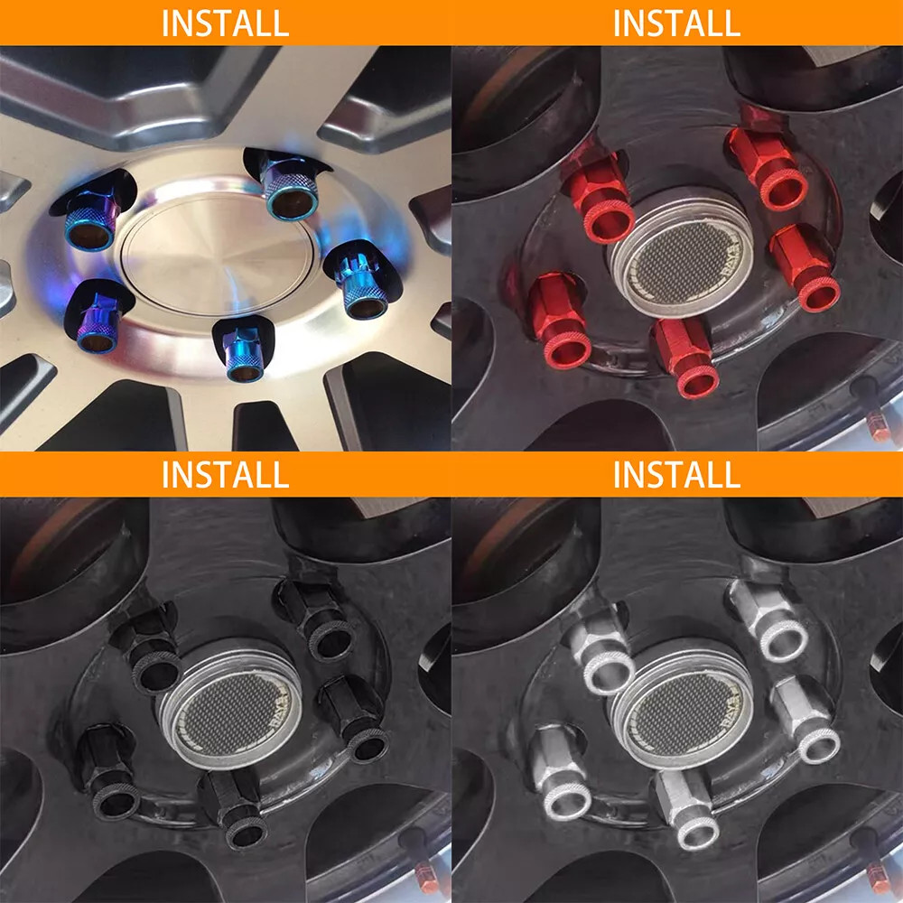 Cap Spiked Racing Wheel Lug Nuts 20PCS M12 x 1.5mm M12 x 1.25mm 54mm Arrow Style