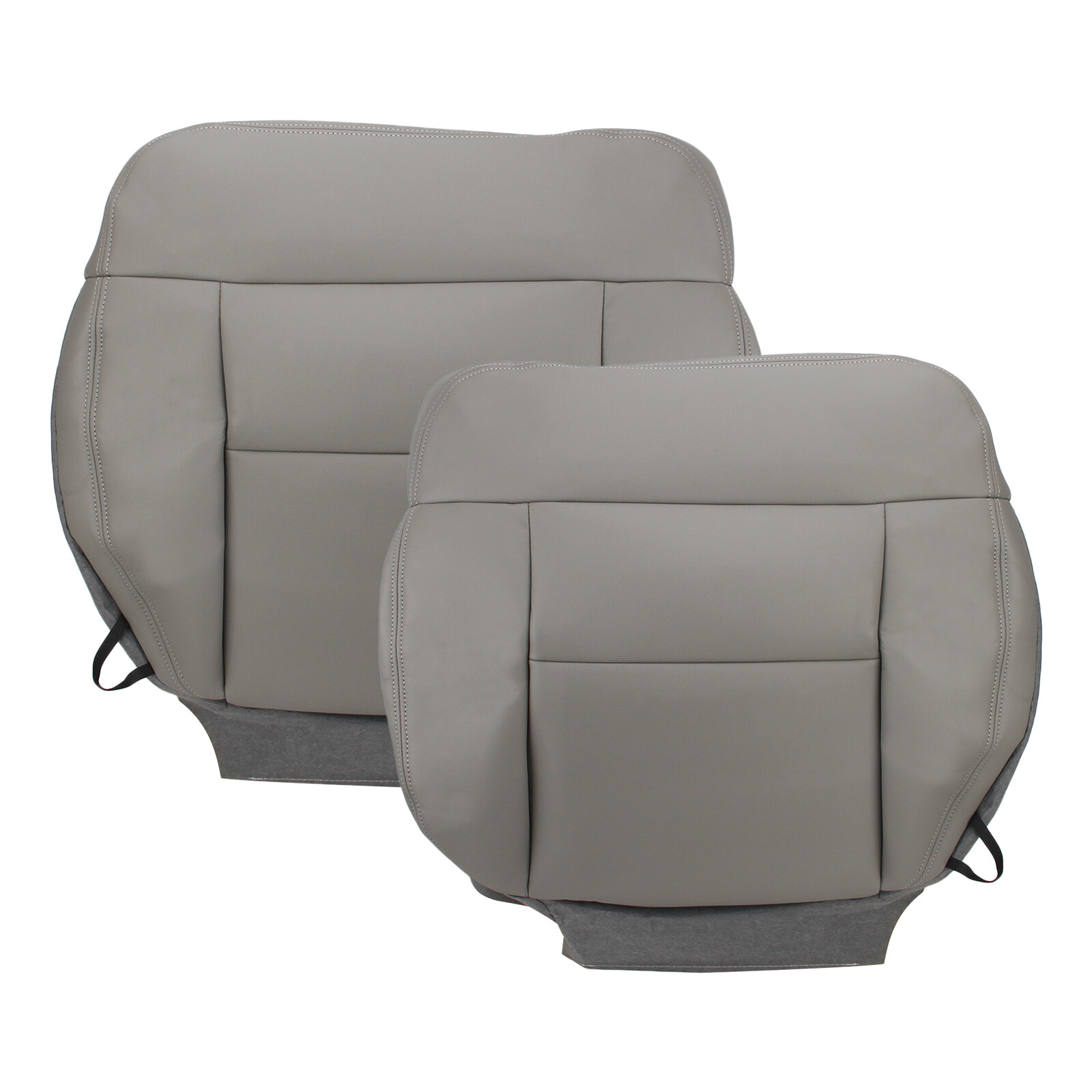 For 2004 To 2008 Ford F-150 Front Driver Passenger Bottom Seat Cover Gray Vinyl