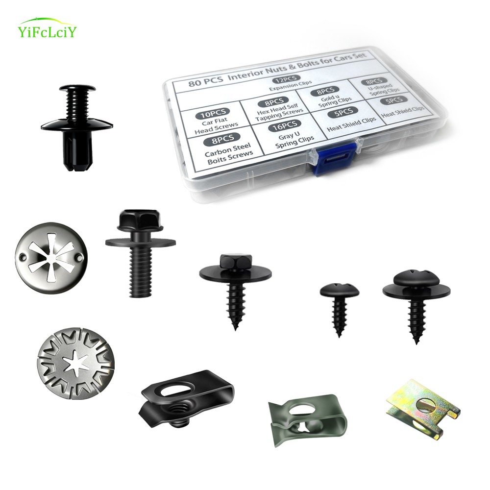 80pcs For Ford Focus Body Bolt U-nut Clip Engine Under Cover Splash Shield Guard