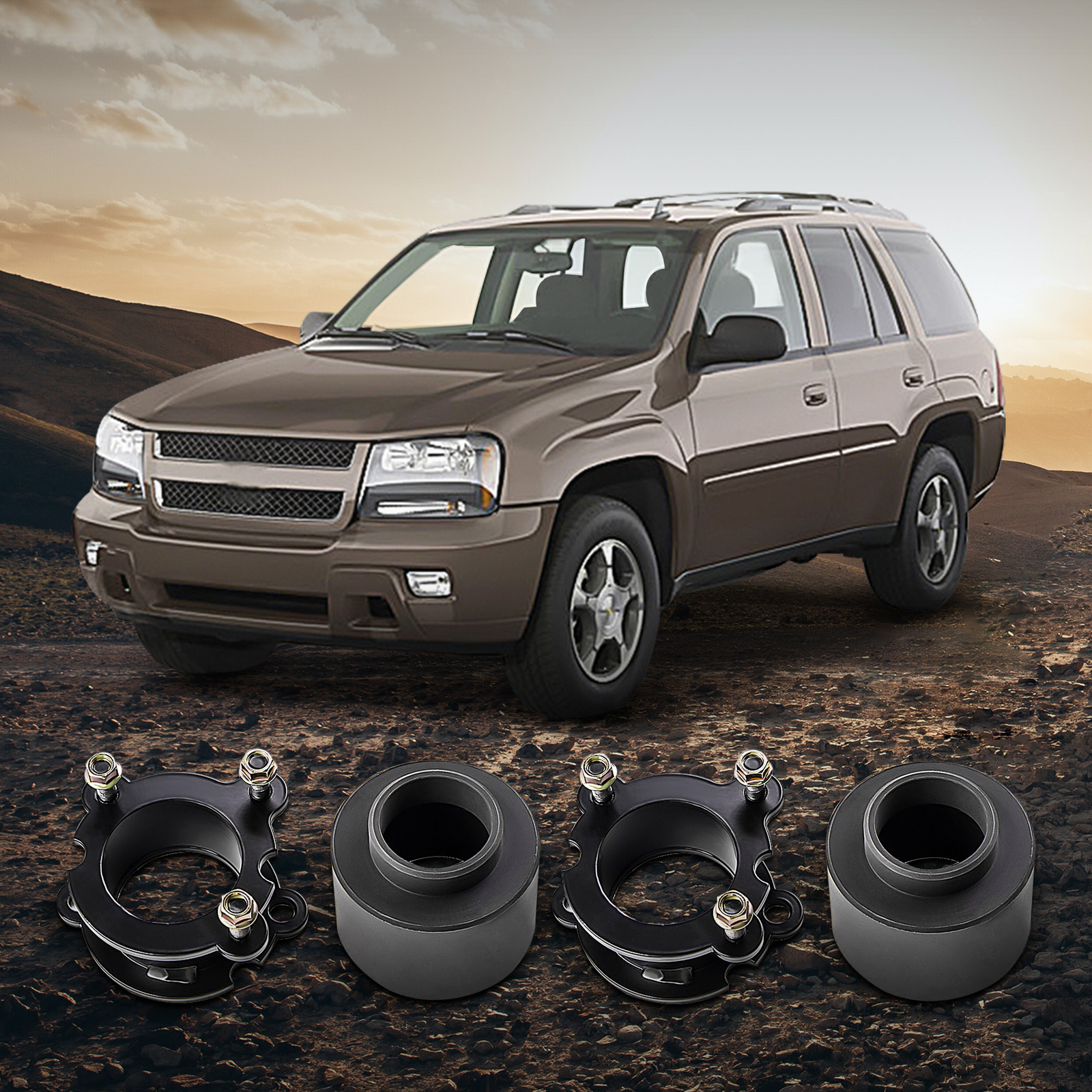 Lift Kit 3.5″ Front 2.5″ Rear for GMC Envoy Chevy Trailblazer 2WD 4WD 02-09