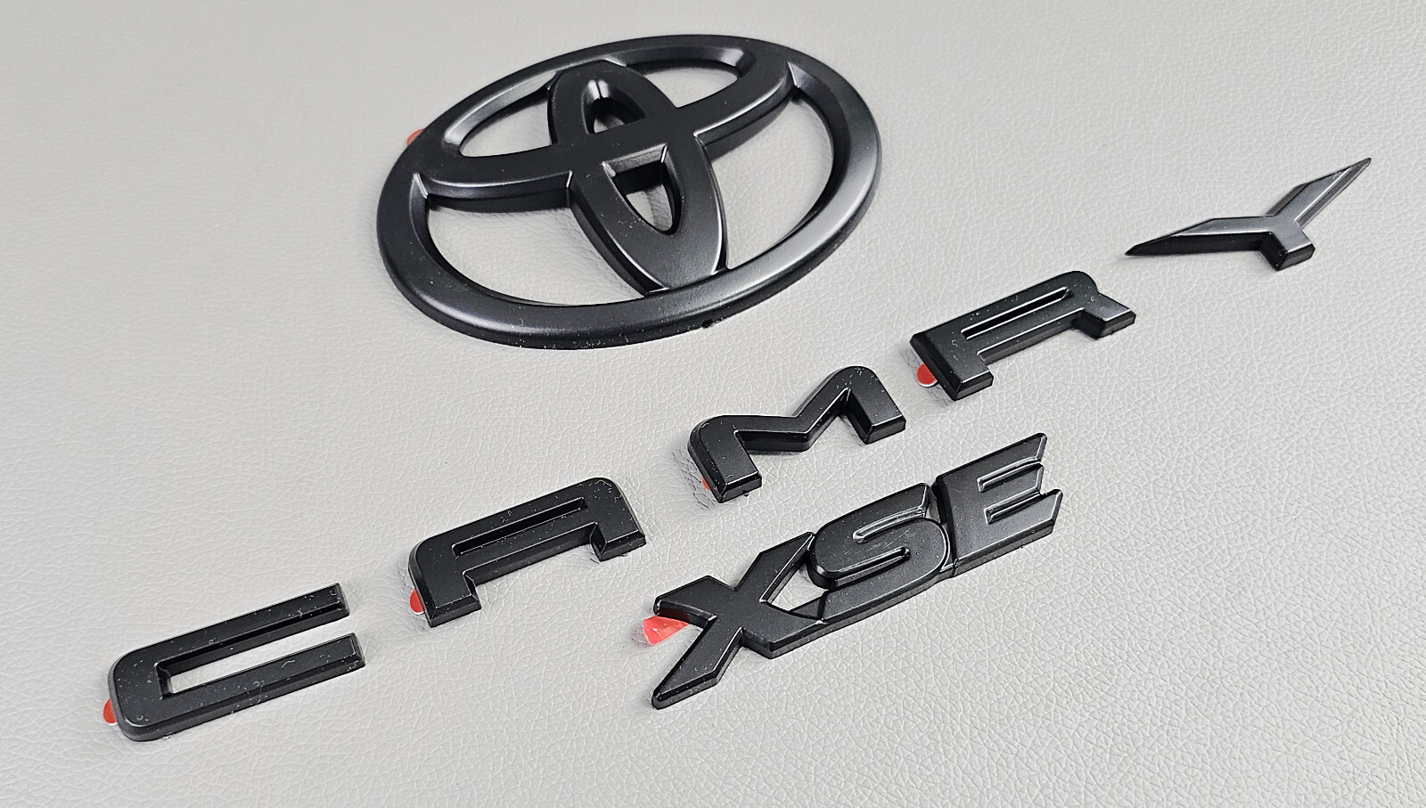 Fit for 2018-2023 Toyota Camry XSE Matte Black Overlay Emblems Logo Kit 3pc