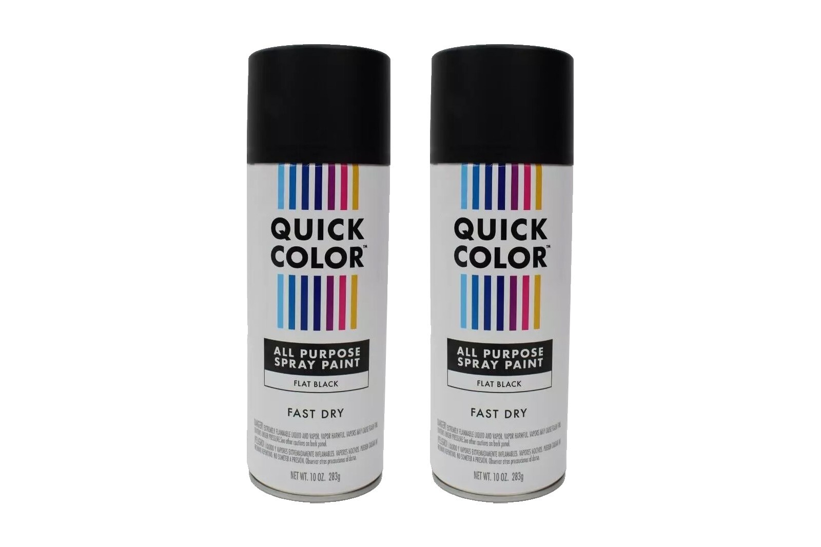 Quick Color 10 Oz. Flat Black General Purpose Spray Paint Pack of 2