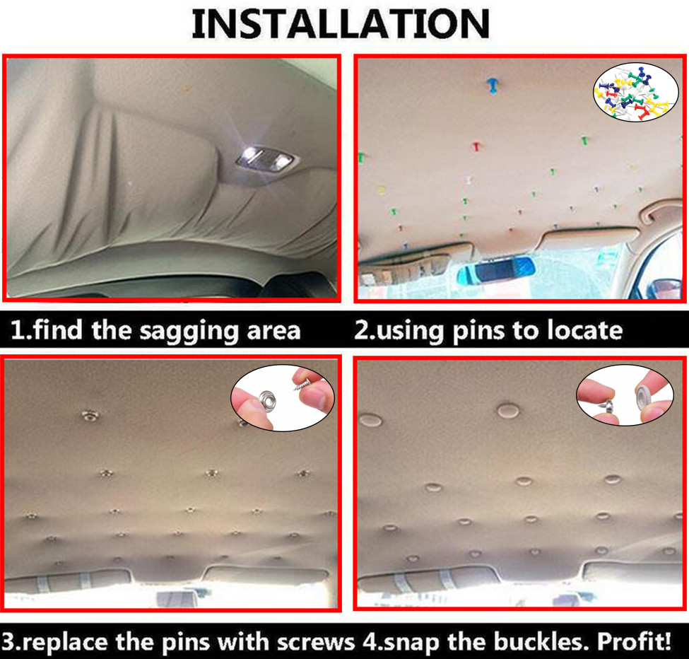 60x Car Rivets Retainer Headliner Repair Button Ceiling Fixing Screw Roof Buckle