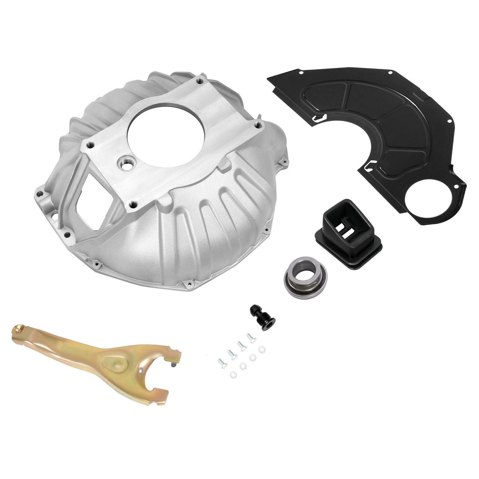 FOR CHEVY BELL HOUSING KIT & 11″ CLUTCH FORK & THROWOUT BEARING & COVER #3899621