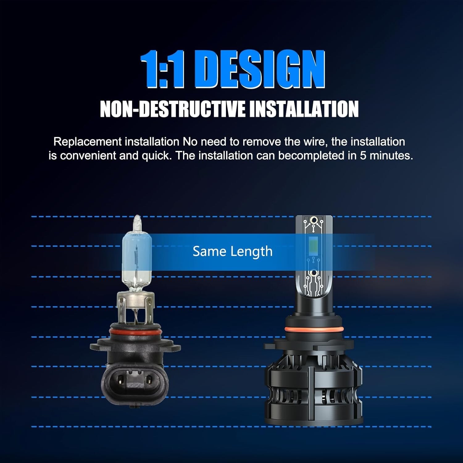 Headlight Bulbs Fog Lights LED 9005/HB3 + H11/H9/H8 + H11/H8/H9/H16 Pack of 6