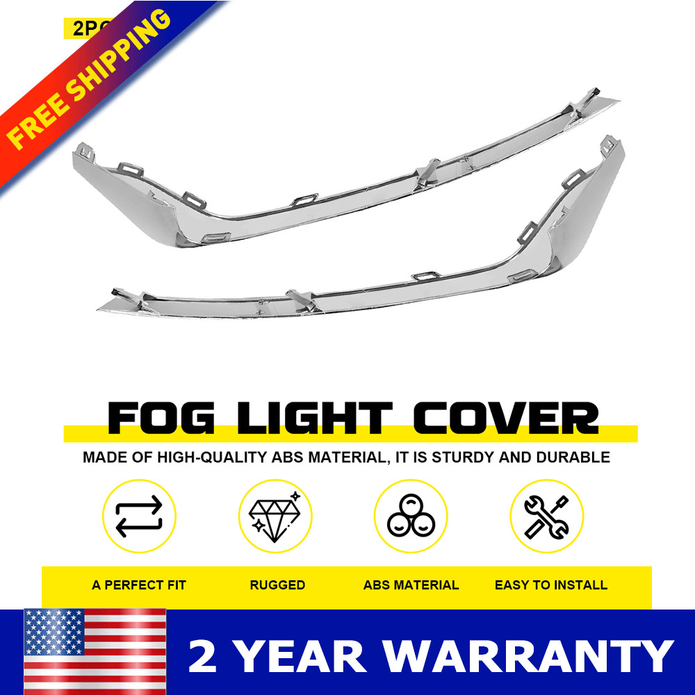 Direct For Fog Light Strip Trim 2PCS For Ford Fusion 2019 2020 Chrome ABS AUXITO