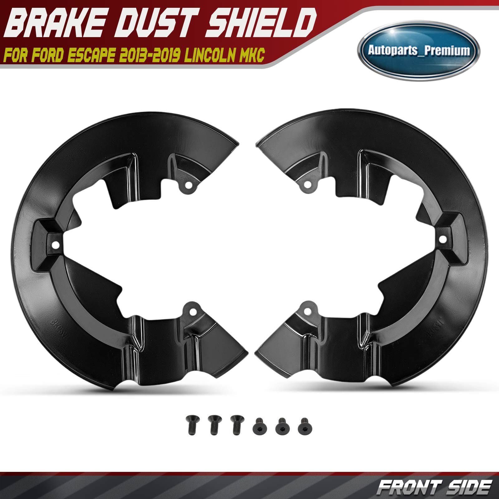2x Front Side Brake Dust Shield for Ford Escape 2013-2019 Lincoln MKC 2017-2019