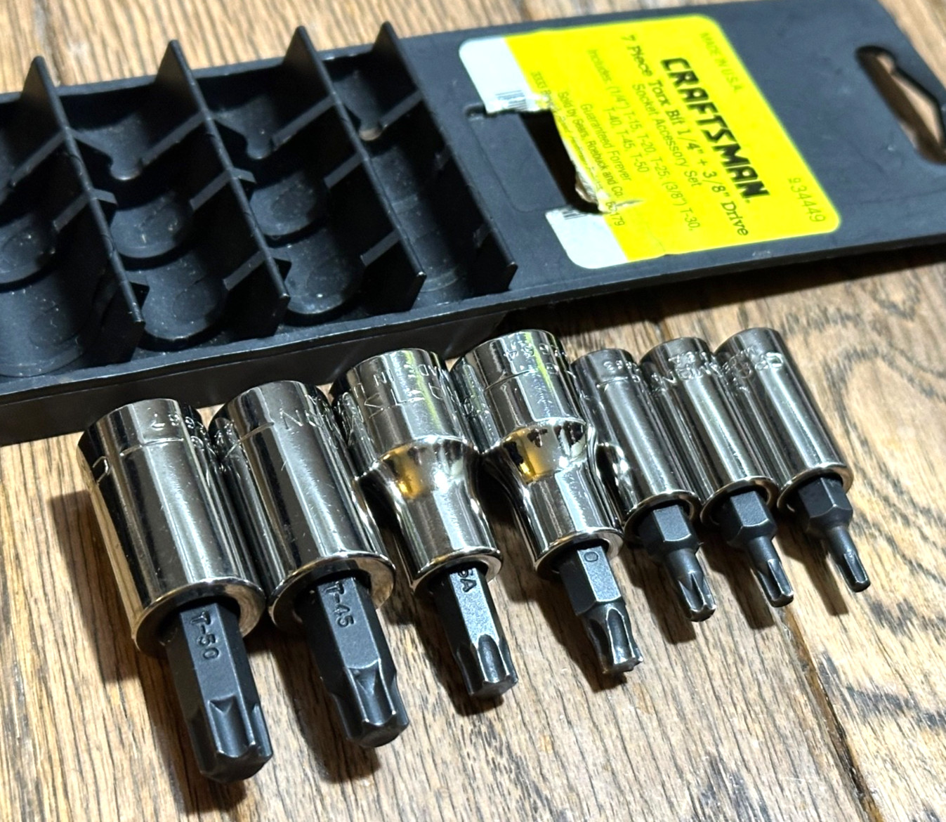 🇺🇸 Craftsman Tools USA TORX Socket Set T15 – T50 Bit Driver Lot Star Tray