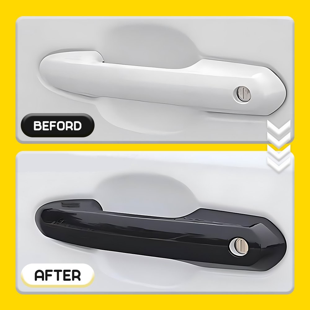 Gloss Black Door Handle Cover Trim W/ Smart Key Hole For 19-25 Toyota Rav4 1~10X
